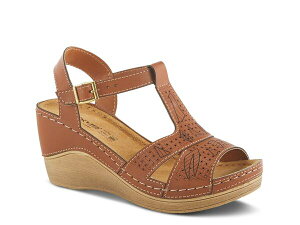 tNTX fB[X V[Y T_ Flexus by Spring Step Natala Wedge Sandal Camel Brown uE