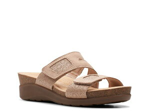 N[NX fB[X V[Y T_ Clarks Calenne Maye Wedge Sandal Taupe g[v
