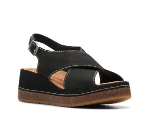 N[NX fB[X V[Y T_ Clarks Kassandra Wedge Sandal Black ubN