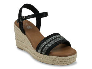 �W�[�V�[�V���[�Y ���f�B�[�X �V���[�Y �T���_�� GC Shoes Solene Espadrille Wedge Sandal Black �u���b�N
