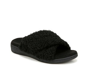 oCIjbN fB[X V[Y T_ Vionic Relax II Sandal Black Faux Shearling ubN