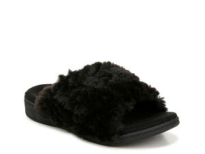 oCIjbN fB[X V[Y T_ Vionic Relax II Sandal Black Faux Fur ubN