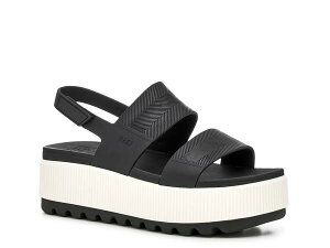 ���[�t ���f�B�[�X �V���[�Y �T���_�� �v���b�g�t�H�[�� Reef Water Vista Higher Platform Sandal Black �u���b�N