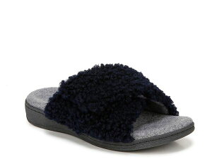 oCIjbN fB[X V[Y T_ Vionic Relax II Sandal Navy Faux Shearling lCr[