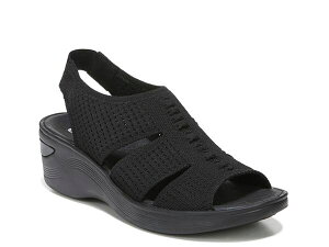 rW[Y fB[X V[Y T_ BZees Double Up Wedge Sandal Black ubN