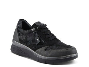 tNTX fB[X V[Y Xj[J[ Flexus by Spring Step Wyclef Sneaker - Women's Black ubN