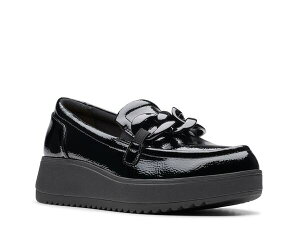 N[NX fB[X V[Y Xb|E[t@[ Black Clarks Zylah Wedge Loafer