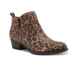 ���b�L�[�u�����h ���f�B�[�X �V���[�Y �u�[�c�E���C���u�[�c Lucky Brand Basel Bootie Brown/Black Leopard Print �u���b�N