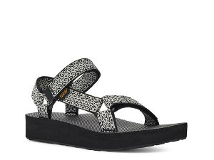�e�o ���f�B�[�X �V���[�Y �T���_�� �v���b�g�t�H�[�� Teva Midform Universal Platform Sandal Black/White �z���C�g