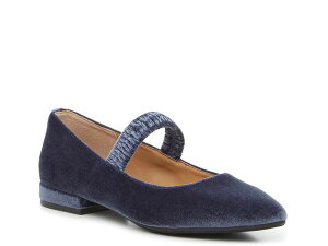 �P���[���P�C�e�B ���f�B�[�X �V���[�Y �p���v�X Kelly & Katie Alston Mary Jane Flat Chambray Blue Velvet Fabric �u���[