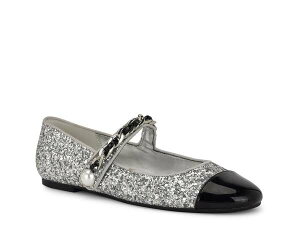�i�C���E�F�X�g ���f�B�[�X �V���[�Y �p���v�X Nine West Platy Mary Jane Flat Silver Metallic �V���o�[