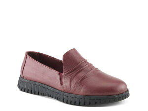 �X�v�����O�X�e�b�v ���f�B�[�X �V���[�Y �X���b�|���E���[�t�@�[ Spring Step Patton Slip-On Dark Red ���b�h