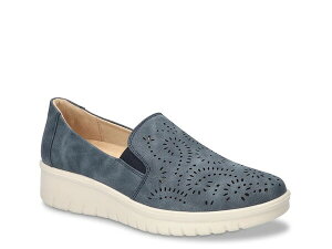 C[W[Xg[g fB[X V[Y Xb|E[t@[ Easy Street Ying Wedge Slip-On Navy lCr[