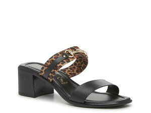 �C�^���A���V���[���[�J�[ ���f�B�[�X �V���[�Y �T���_�� Italian Shoemakers Adley Sandal Black Leopard Print �u���b�N