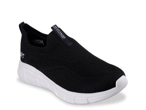 XPb`[Y fB[X V[Y Xb|E[t@[ Xj[J[ Skechers Bobs B Flex Slip-On Sneaker Black/White zCg