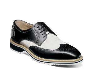 �X�e�C�V�[�A�_���X �����Y �V���[�Y �I�b�N�X�t�H�[�h �E�B���O�`�b�v Stacy Adams Beaumont Wingtip Oxford Black/White �z���C�g