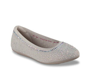 �X�P�b�`���[�Y ���f�B�[�X �V���[�Y �p���v�X Skechers Cleo 2.0 Mesmerizing Nights Ballet Flat Taupe �g�[�v