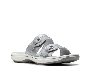 N[NX fB[X V[Y T_ Clarks Breeze Maye Slide Sandal - Women's Silver Metallic Vo[