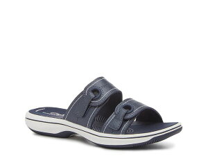 N[NX fB[X V[Y T_ Clarks Breeze Maye Slide Sandal - Women's Navy lCr[