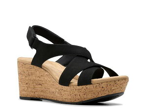N[NX fB[X V[Y T_ Clarks Rose Wedge Sandal Black