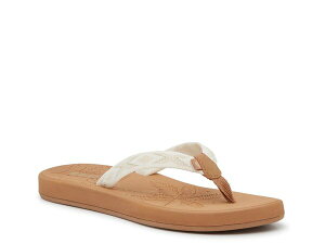 【送料無料】 ロキシー レディース サンダル シューズ Gianna II Flip Flop Off White/Beige/Gold Metallic Geometric Print