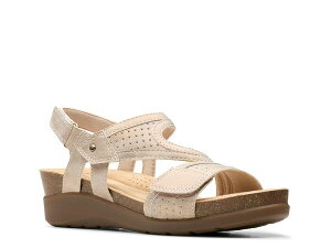 N[NX fB[X V[Y T_ Clarks Calenne Carmen Wedge Sandal Rose Gold Metallic S[h