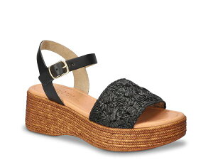 �x�����B�[�^ ���f�B�[�X �V���[�Y �T���_�� Bella Vita Kea Wedge Sandal Black Raffia �u���b�N