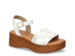 �x�����B�[�^ ���f�B�[�X �V���[�Y �T���_�� Bella Vita Kea Wedge Sandal White Raffia �z���C�g