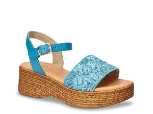 �x�����B�[�^ ���f�B�[�X �V���[�Y �T���_�� Bella Vita Kea Wedge Sandal Denim Blue Raffia �f�j��