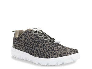 �v���y�b�g ���f�B�[�X �V���[�Y �X�j�[�J�[ Propet Travelactive Safari Sneaker Black Animal Print �u���b�N