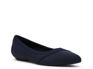 ANC fB[X V[Y pvX Anne Klein Oceanus Flat Navy Fabric lCr[