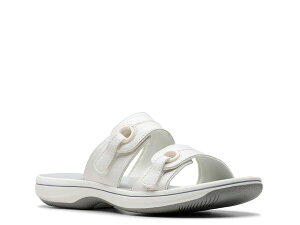 N[NX fB[X V[Y T_ Clarks Breeze Maye Slide Sandal - Women's White zCg