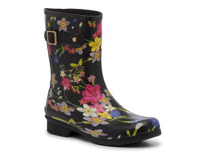 �`���[�J ���f�B�[�X �V���[�Y �u�[�c�E���C���u�[�c Chooka Kalista Rain Boot Black/Multicolor Floral Print �u���b�N