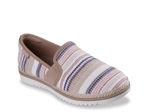 �X�P�b�`���[�Y ���f�B�[�X �V���[�Y �X���b�|���E���[�t�@�[ Skechers BOBSR Flexpadrille Stay Light Slip-On Striped �X�g���C�v