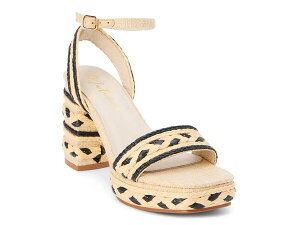 yz }`X fB[X T_ V[Y Lyla Platform Sandal Natural Beige/Black Woven Raffia