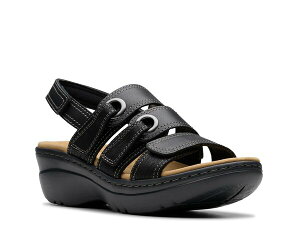 N[NX fB[X V[Y T_ Clarks Merliah Bali Wedge Sandal Black ubN