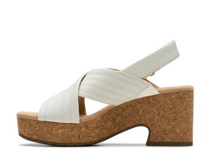 N[NX fB[X V[Y T_ Clarks Nerisa West Wedge Sandal White Leather zCg