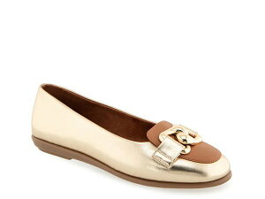�G�A���\�[���Y ���f�B�[�X �V���[�Y �p���v�X Aerosoles Bell Ballet Flat Gold Metallic Synthetic �S�[���h
