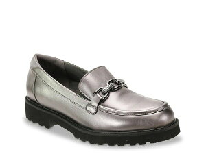 _CrbheCg fB[X V[Y Xb|E[t@[ David Tate Magan Loafer Silver Metallic Vo[
