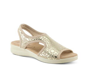tNTX fB[X V[Y T_ Flexus Nyaman Crackle Sandal Gold Metallic S[h