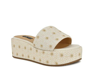 �i�C���E�F�X�g ���f�B�[�X �V���[�Y �T���_�� �v���b�g�t�H�[�� Nine West Copen Platform Sandal Off White Floral Print �I�t�z���C�g