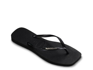 nCAiX fB[X V[Y T_ Black/Silver Havaianas Slim Square Logo Metallic Flip Flop