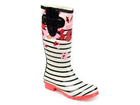 ジュルネ コレクション レディース ブーツ・レインブーツ シューズ Mist Rain Boot Black Stripe/Pink Floral