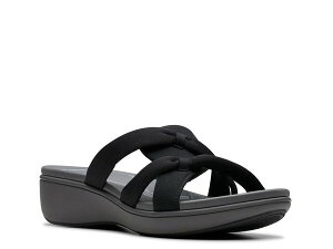 N[NX fB[X V[Y T_ Clarks Breezerae Cam Wedge Sandal Black ubN