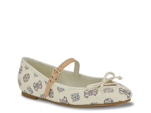 �Q�X ���f�B�[�X �V���[�Y �p���v�X Guess Kayray Ballet Flat Off White/Multicolor Abstract Print �I�t�z���C�g