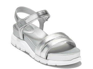 �R�[���n�[�� ���f�B�[�X �V���[�Y �T���_�� Cole Haan ZEROGRAND Wedge Sandal Silver Metallic �V���o�[
