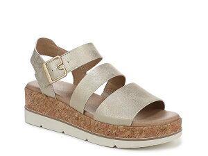 hN^[EV[ fB[X V[Y T_ Dr. Scholl's Once Twice Wedge Sandal Gold Metallic Synthetic S[h