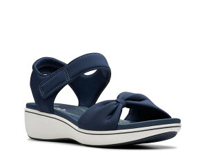 N[NX fB[X V[Y T_ Clarks BreezeRae Sara Wedge Sandal Navy lCr[