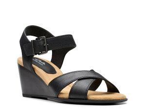 N[NX fB[X V[Y T_ Clarks Emmalae Iris Wedge Sandal Black ubN