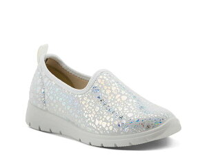 tNTX fB[X V[Y Xb|E[t@[ Flexus Anisia Slip-On Silver Metallic Vo[